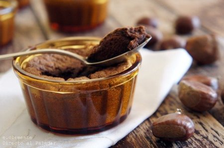 Cazuelitas de chocolate y crema de castañas. Receta