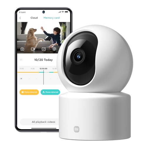 Xiaomi C301 Camara Vigilancia WiFi Interior, 2K 3MP Cámara Vigilancia, 360° Panorama Completo, Detección De Personas, Colores Reales Con Poca Luz, Audio Bidireccional, Protección De La Privacidad, App
