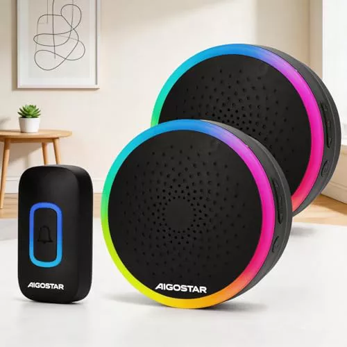 Aigostar Timbre Inalámbrico RGB, timbre inalámbrico exterior