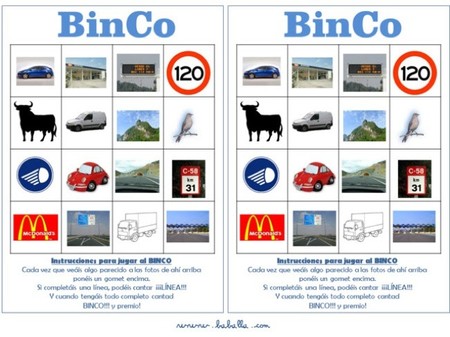 Viajar con niños y entretenerlos jugando al binco en el coche