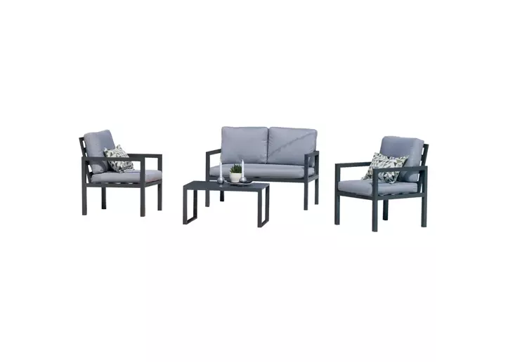 Conjunto de jardín CALASOL antracita de 4 plazas TG