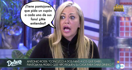 Belén Esteban lanza un mensaje en 'Sábado Deluxe' a todos los fans de Isabel Pantoja que piden préstamos e hipotecan sus casas para hacerle regalos