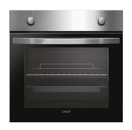 Candy Idea FIDCP X200, Horno Estático, 70L, 2400W, 1 Bandeja y 1 Rejilla, Limpieza Aquactiva, 4 Funciones, 2 Mandos Mecánicos, Puerta Doble Cristal, Inox y Negro