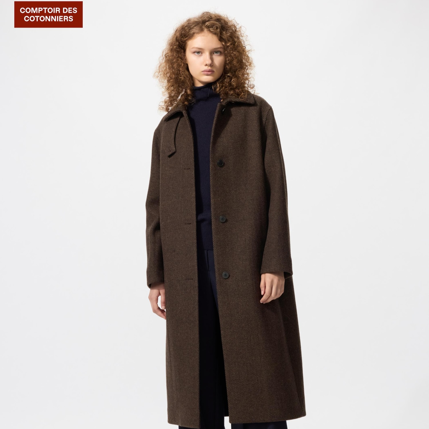 Abrigo largo lana mezcla