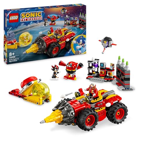 LEGO Sonic The Hedgehog Super Sonic vs. Egg Drillster Juguete con Personajes del Videojuego, Juego de Aventuras con Figuras de Shadow y el Dr. Eggman, Regalo para Niños y Niñas de 8 Años o Más 76999