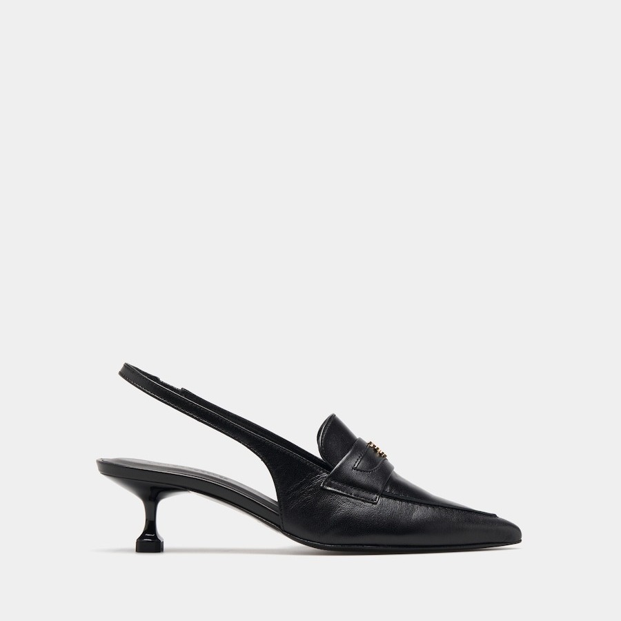 Mules de mujer con tacón bajo - Lion of Porches - Negro

