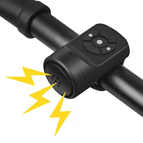 Flintronic Timbre de Bicicleta, Alarma de bocina eléctrica, Timbre de Manillar de Bicicleta Impermeable IPX4, Volumen 120 decibeles, Accesorios de Ciclismo para Scooter MTB BMX