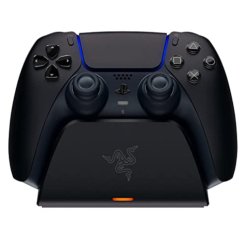 Razer Universal Quick Charging Stand - Para el mando DualSense de PlayStation 5 (carga rápida, diseño de soporte curvo, alimentación USB, navegación con una sola mano) Negro Midnight