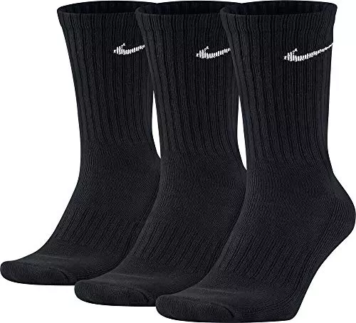 Nike 3PPK Value Cotton Crew - Calcetines unisex, color negro/ blanco, talla M/ 38-42