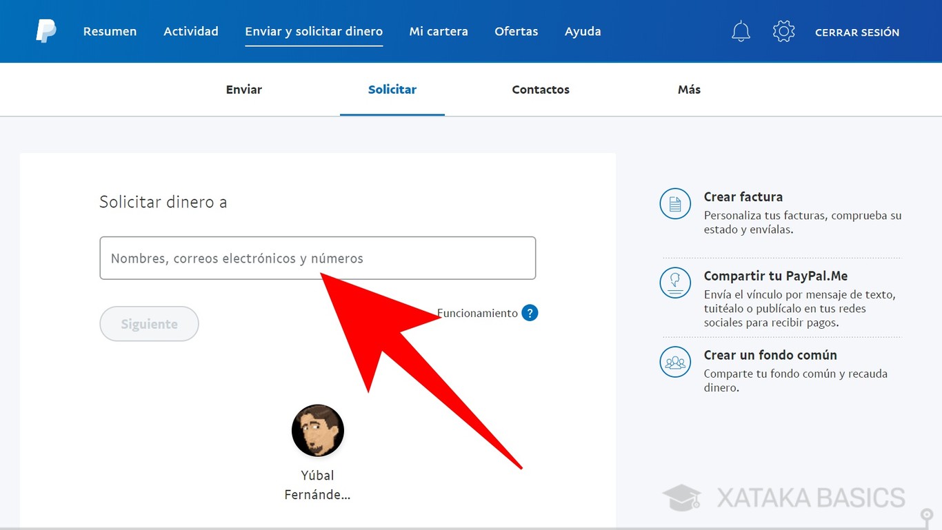 Cómo enviar y pedir dinero a otros usuarios a través de PayPal