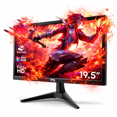 CUORY Monitor LED 19.5 Pulgadas Full HD 100Hz, Pantalla Plana, Resolución 1080p, Conectividad HDMI y VGA, Ideal para Espacios Reducidos, Oficina y Hogar