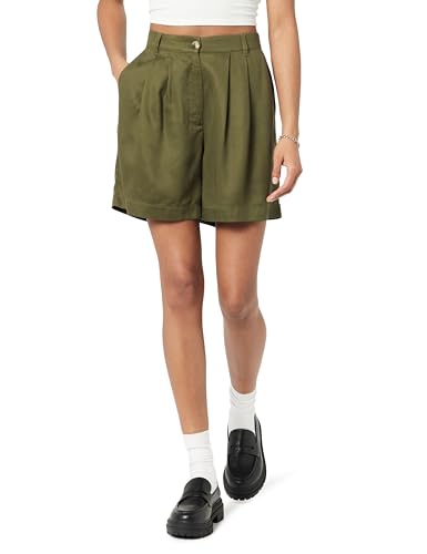 The Drop Rios Relaxed Pleated Shorts Pantalones Cortos, Dark Forest, M