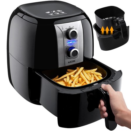 Cupón de descuento de más de 15 euros en la freidora sin aceite Aicok: aplicándolo se queda en 49,49 euros en Amazon