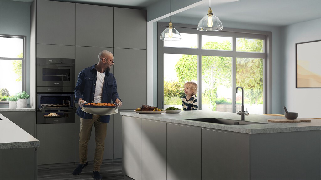 Los nuevos hornos inteligentes de Samsung tienen dos compartimentos separados para cocinar varios platos a la vez ahorrando energía