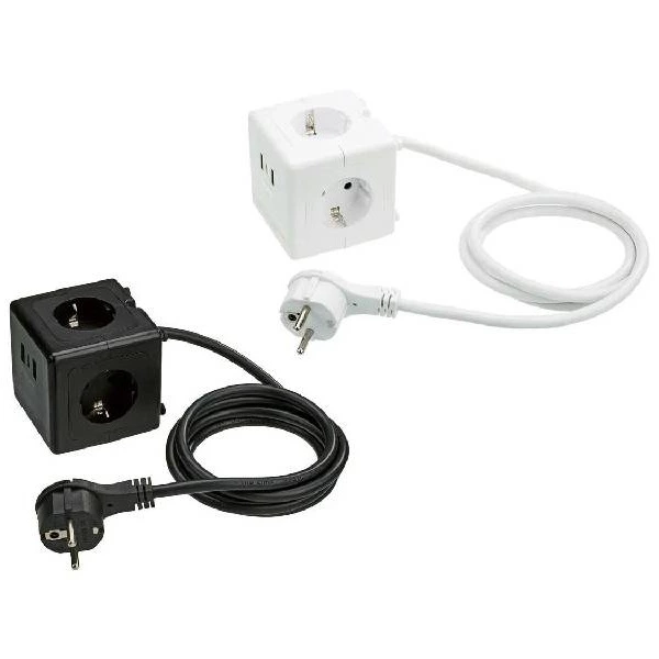 Regleta cubo de enchufes con tomas USB
