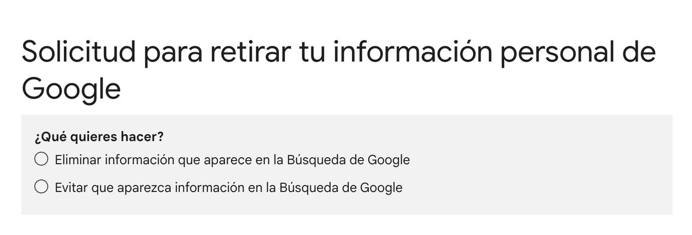 Cómo borrar tus datos personales de la búsqueda de Google: así puedes ...