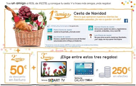 Vuelve el Plan Amigo de Jazztel con hasta 250 euros en metálico por tres nuevos clientes