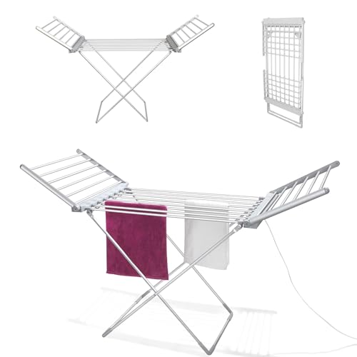 FISHTEC - Tendedero eléctrico Plegable de Aluminio - 18 Barras