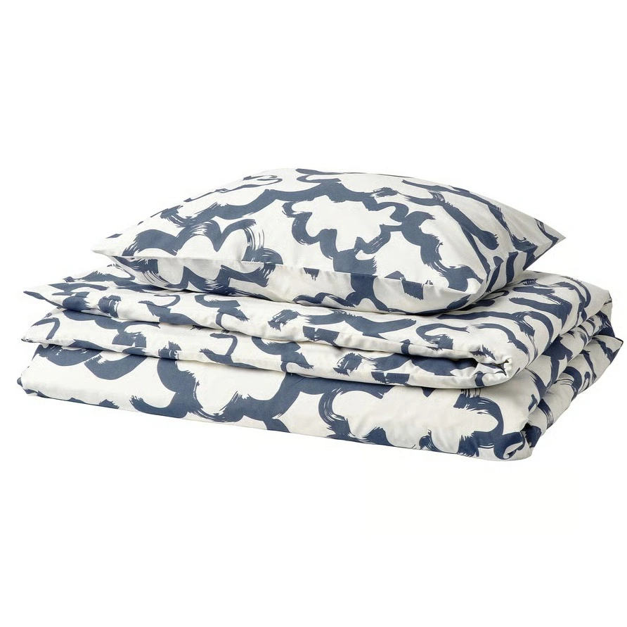 EKPURPURMAL Funda nórdica con funda de almohada, blanco azul/nube, 150x200/50x60 cm