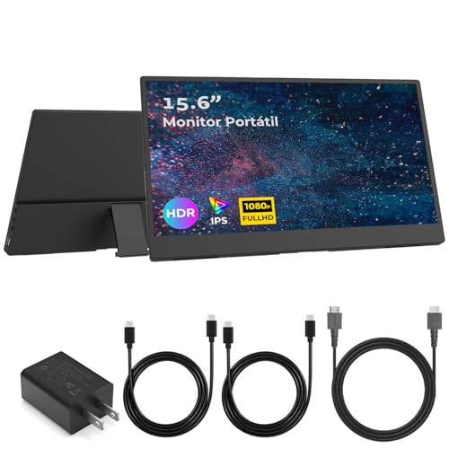 MXNUP Monitor Portatil, 15.6 Pulgadas IPS FHD 1080P