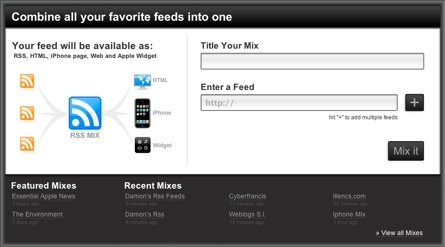 RSSMixer, combinando varios feed en uno solo