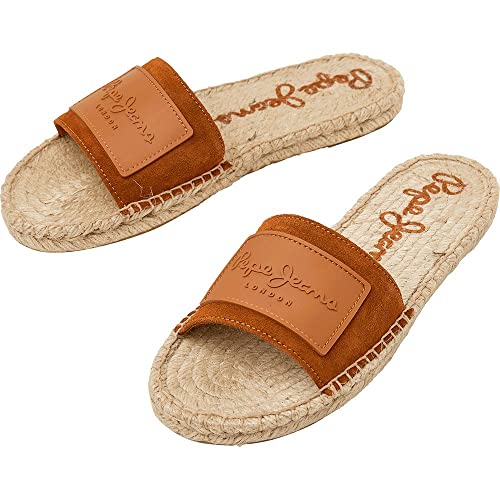 Pepe Jeans Siva Berry Sandalias para Mujer, Marrón (Cognac Brown), 9