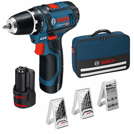 Por 94,90 euros tenemos el set de taladro inalámbrico Bosch Professional GSR 12V-15 en Amazon