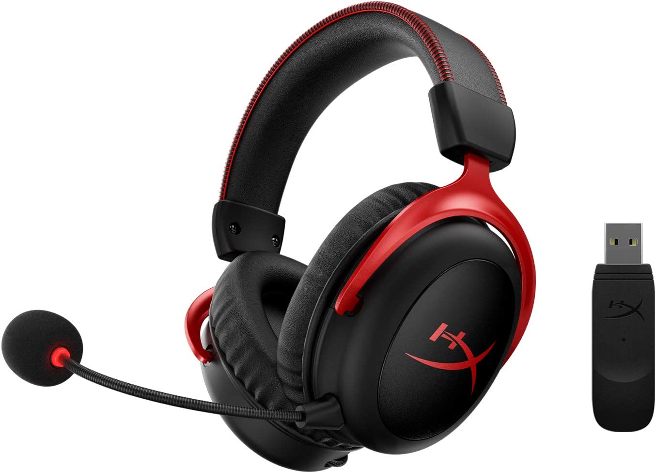 HyperX Cloud II Wireless – Auriculares inalámbricos para PC, PS4, PS5, Nintendo Switch, batería duradera de hasta 30 horas, sonido envolvente 7.1, micrófono con cancelación de ruido, Color Negro