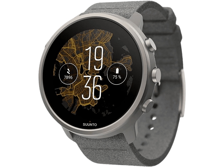 Smartwatch - Suunto 7, Wear OS, 1.39", Hasta 40 días, Wi-Fi, NFC, Bluetooth, Resistencia al agua, GPS, Gris