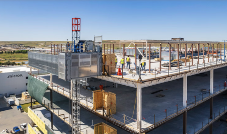 A nova fábrica da Micron em Idaho, em construção