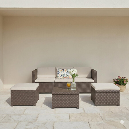 Conjunto De Jardin Diva Chaisse Longue Wengue