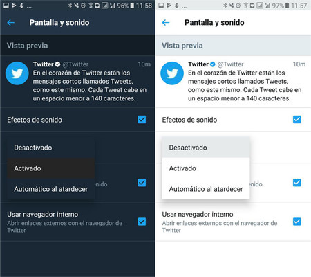 Así puedes activar el modo noche automáticamente en Twitter para Android