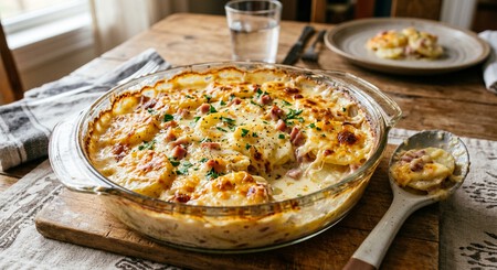Cómo hacer unas papas a la crema con jamón y queso: una receta deliciosa y fácil de preparar sin horno