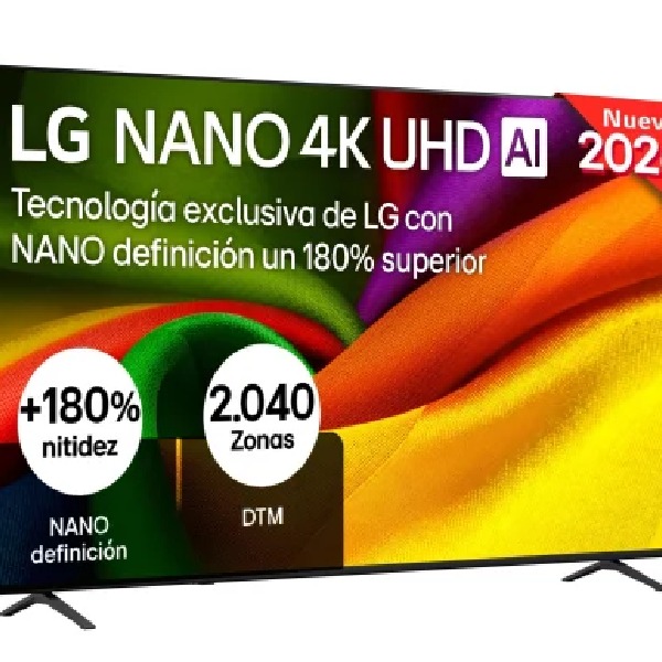Smart TV NanoCell 85" (215,9 cm) LG 85NU8E0B3LA con IA, 4K UHD