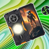 Celular barato ultra resistente con 128 GB de memoria. Tiene una potente lámpara LED para exteriores 