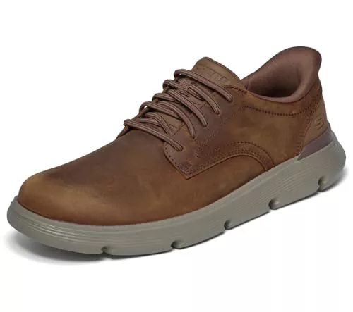 Skechers Hombre Garza Duran Slip-In ENTRENADOR, Dark Brown Leather / Synthetic, 41.5 EU