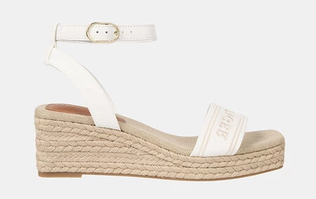 Sandalia De Cuna Media De Esparto Con Logotipo Tommy Hilfiger