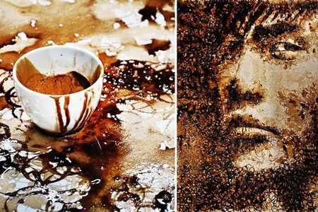 Arte con manchas de café