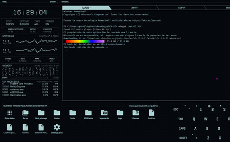 eDEX-UI: una terminal para Windows, Linux y macOS que parece sacada de una película de ciencia ficción sobre hackers