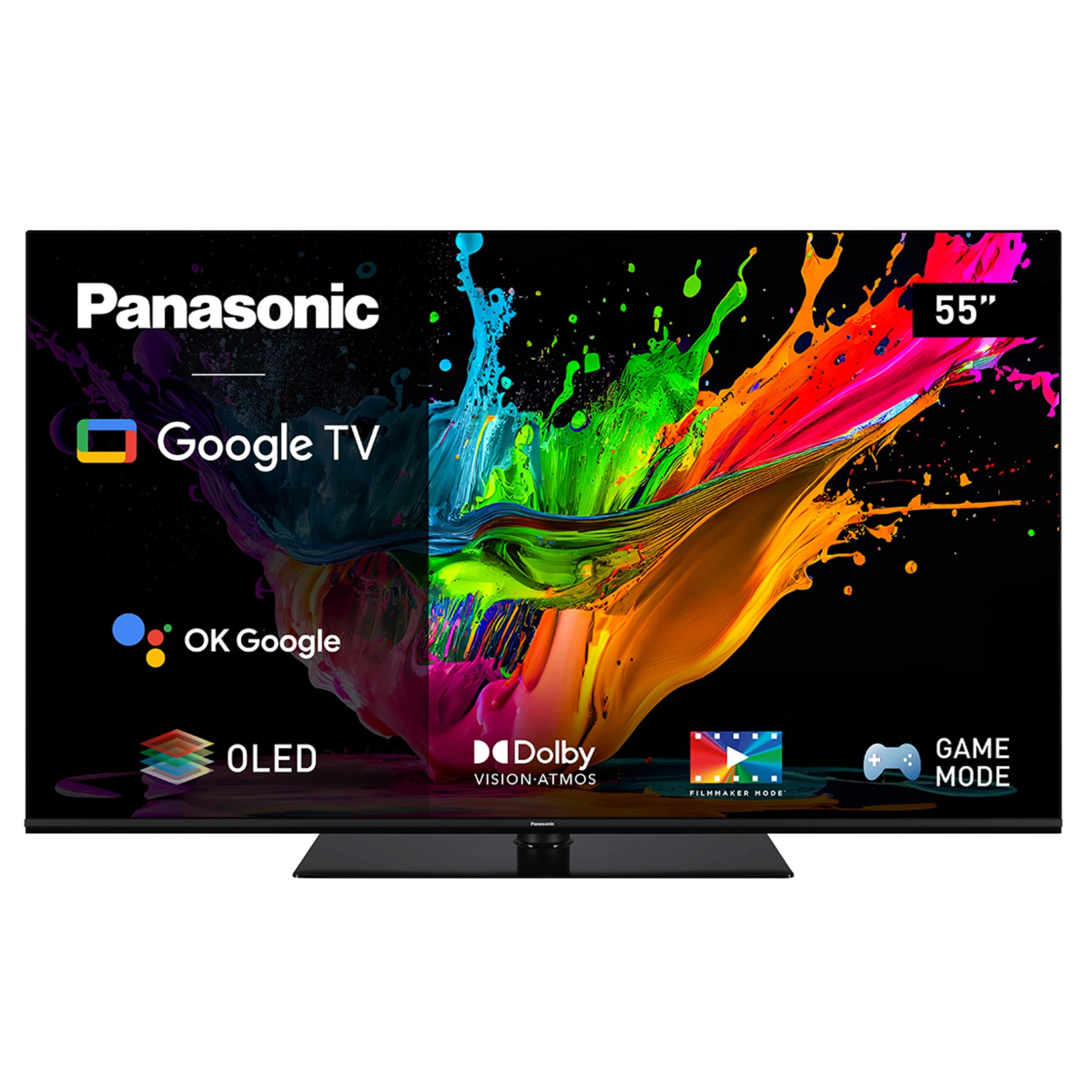 TV OLED 139 cm (55'') Panasonic TX-55MZ800E 4K HDR, Procesador HCX Pro AI, Dolby Vision IQ, HDR10, Pie rectangular fijo (Reacondicionado Grado D)