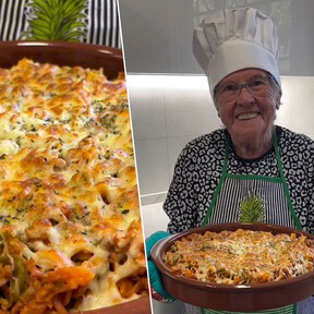 Julia Chaves, abuela cocinera, sobre los macarrones gratinados que le hace a sus nietos: "Tritura tomates, un pimiento y una cebolla y añádelo a la carne" 