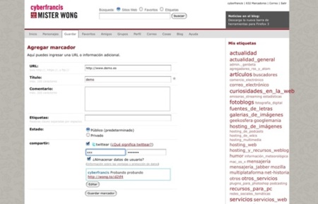 Wong.to Twitter, lo nuevo de Mister Wong