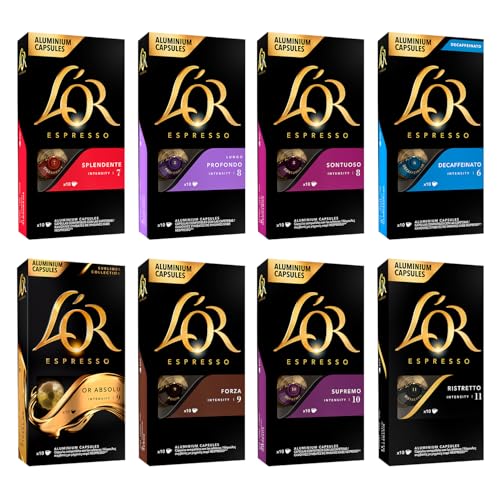 L'OR Cápsulas de Café Surtido | Intensidad 6-11 | 80 Cápsulas Compatibles Nespresso