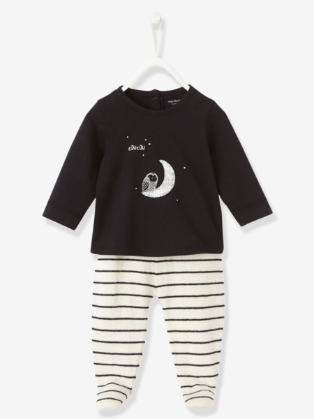 Conjunto De Rayas Negro Y Blanco Bebe