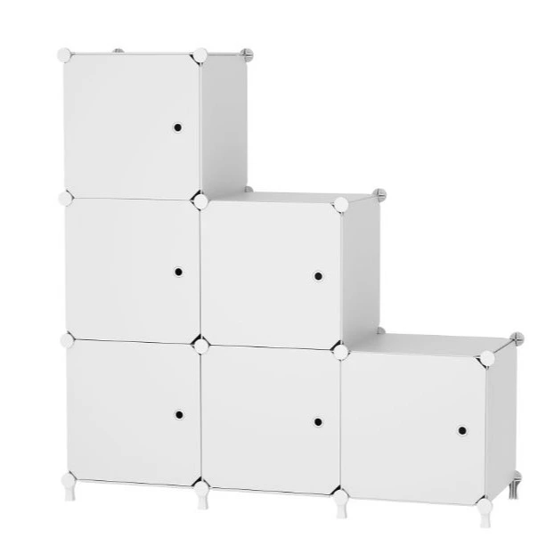 6 cubos con puertas, almacenamiento cúbico para dormitorio, armario y debajo de escaleras, compartimentos de 30x30x30 cm, almacenamiento de armario
