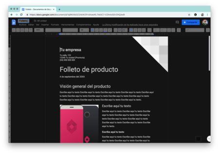 Tema Oscuro Google Docs