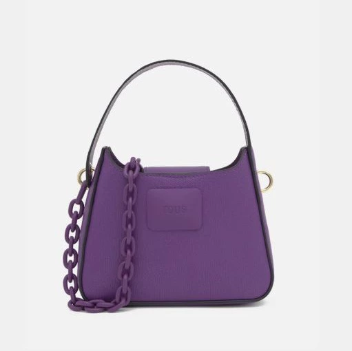 Mini bolso hombro con asa de color morado de la colección Tous Lucia
