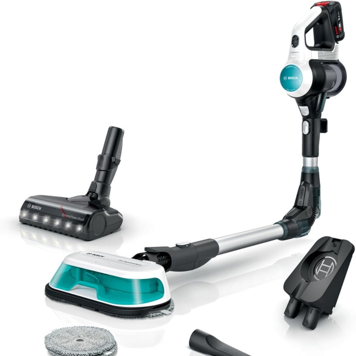 2 en 1: aspiradora y mopa recargable Unlimited 7 ProHygienic Aqua Blanco