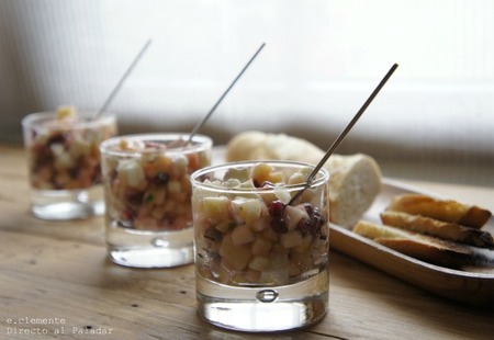 Tartar de queso de cabra y manzana. Receta