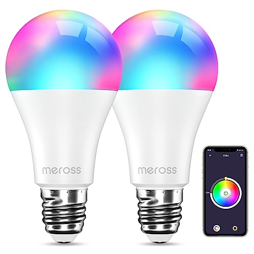 meross Bombilla Inteligente Alexa, Bombilla LED WiFI Multicolor RGBWW